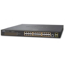 Planet GS-4210-24P2S Switch 24 ports 10/100 / 1000T 802.3at PoE + 2-Port 100 / 1000X Commutateur SFP Géré