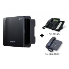 Pack LG Ericsson iPECS eMG80-EKSU avec 4 ports analogiques.