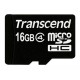 Transcend 16 Go Carte mémoire microSDHC Classe 4 avec adaptateur