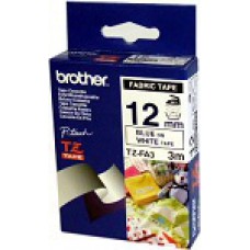 Brother TZFA3 Fabric Labelling Tape - 12mm, Blue/White TZ ruban d'étiquette