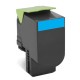Lexmark 80C80C0 1000pages Cyan cartouche toner et laser