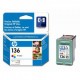 HP C9361HE Cartouche 136  d'impression, couleurs Tri-color Jaune