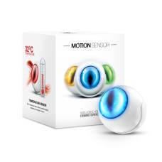 MOTION	SENSOR Détecteur de mouvement ultra-design avec voyant lumineux multicolore.Intègre	un capteur de température,capteur de luminosité et sismographe