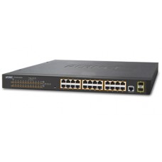 Planet GS-4210-24P2S Switch 24 ports 10/100 / 1000T 802.3at PoE + 2-Port 100 / 1000X Commutateur SFP Géré