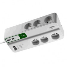  APC Essential SurgeArrest PM6U-FR Bloc parafoudre 6 prises 230V (prise France/Belgique) avec 2 ports de chargement USB 