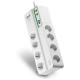  APC Essential SurgeArrest PMF83VT-FR Bloc parafoudre 8 prises 230V (prise France/Belgique) avec 2 x RJ11 et 2 x Coaxial 