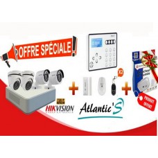 Offre Exclusive fin d'année Pack DVR 4 Camera 720p + Systeme d'Alarme avec détecteur de Fumée Offert