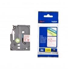  Brother Ruban TZE132 laminé standard rouge sur fond transparent 12mm TZe132 TZ132