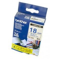BROTHER TZE243 Ruban d'étiquettes Bleu Laminé 18 mm x 8 m