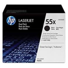 HP 55X 2-pack High Yield Black Original LaserJet Toner Cartridges
