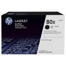 HP 80X 2-pack High Yield Black Original LaserJet Toner Cartridges