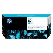 HP 80 Cyan DesignJet Printhead and Printhead Cleaner