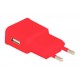 Chargeur Secteur - 1USB 1A- Rouge